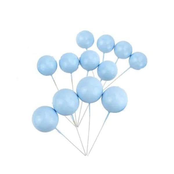 Faux Ball Cake Topper | Cake Decorating Faux Ball Birthday Topper Fancy Cake Decor Ball | Cake Topper | Muffin Topper | Cup Cake Topper | (BLUE)