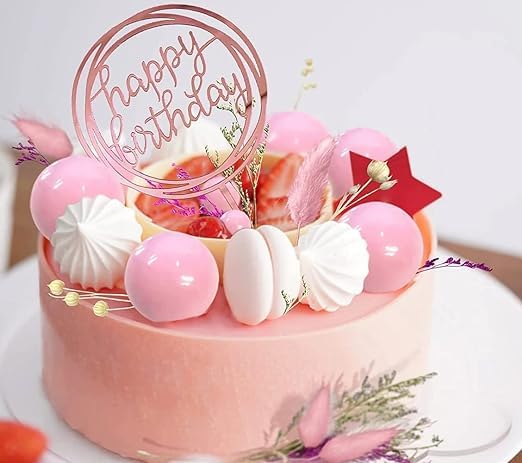 Faux ball cake toppers 20pcs pack for cake decoration, best for theme cakes, designer cake, ontament cake etc. (Pink)