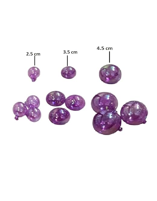 Purple Transparent Faux Ball Cake Topper/Foam Ball/Bubble Cake Topper For Wedding/Birthday & Many More Cake Decoration - 12pc Packing (Purple)