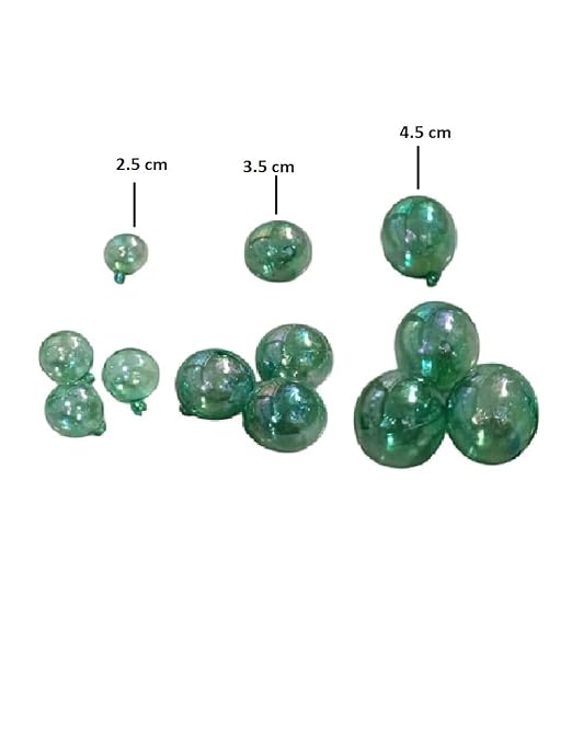 Green Transparent Faux Ball Cake Topper/Foam Ball/Bubble Cake Topper For Wedding/Birthday & Many More Cake Decoration - 12pc Packing (Green)