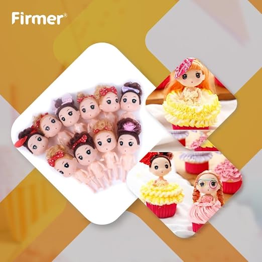 Doll Cake Topper Combo | Kids Toy | Decoration Item For Birthday Cake | Wall Shelf Decor | Decoration For Office Study Table | Set of 10
