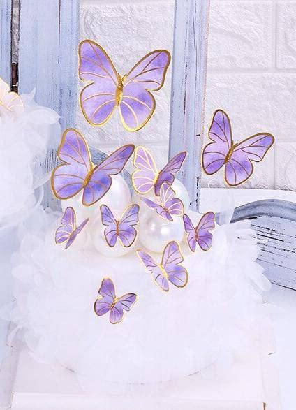 10 pcs Purple Butterfly for Cake Decoration
