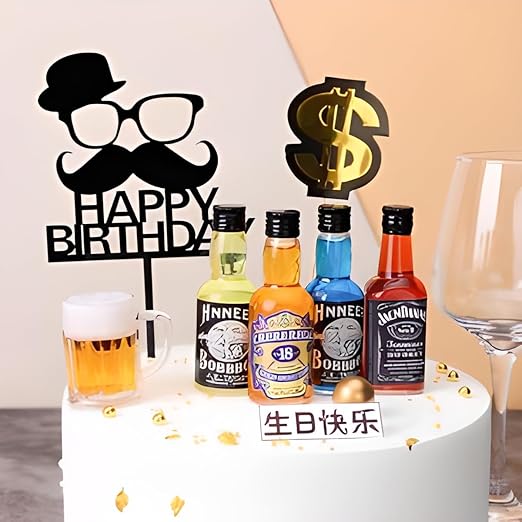 Dummy Bottles Cake Topper for Cake Decoration |Reuseable|Non Toxic