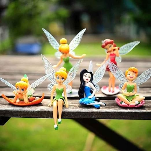 Set of 6 Tinker Bell Action Figure Set Or Cake Topper Decoration Merchandise Showpiece of Fairy Princess for cake decoration