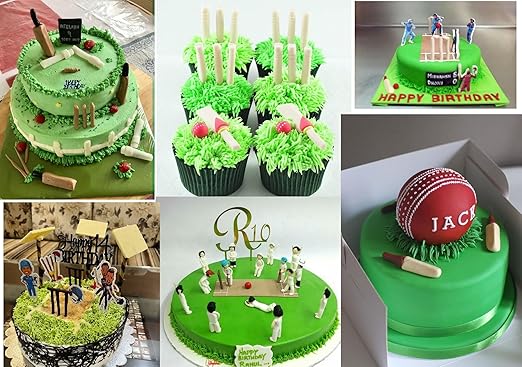 Cricket Theme Paper Cake Topper| Sports Theme Based Toppers Cake/Cupcake Decoration For Kids/Adult & All (Pack of 7)