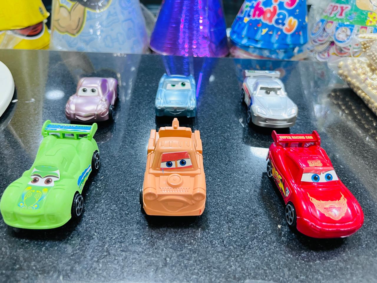 Car Cake Topper and Fun for Kids(6 Piece Car Toy)| Cake Decoration Items of Mini Car Topper Toys & Playing Mini Car Toys For Kids(6pc Packing)