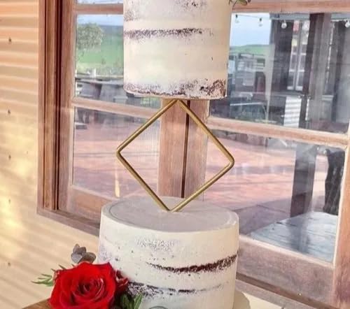 Golden Metal Square Cake Spacer