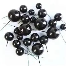 Faux Balls Topper For Cake Decoration | Pack Of 20pcs | BLACK| 4 sizes 2, 2.5, 3, 4 cm 5PC Each (BLACK)