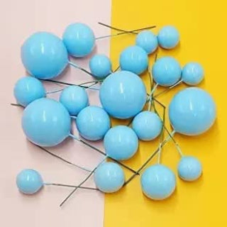 Faux Ball Cake Topper | Cake Decorating Faux Ball Birthday Topper Fancy Cake Decor Ball | Cake Topper | Muffin Topper | Cup Cake Topper | (BLUE)