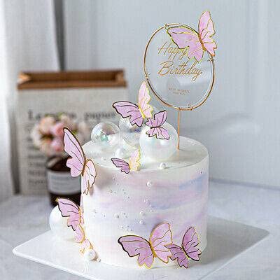 10 pcs Pink Butterfly for Cake Decoration