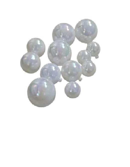 White Transparent Faux Ball Cake Topper/Foam Ball/Bubble Cake Topper For Wedding/Birthday & Many More Cake Decoration - 12pc Packing (White)