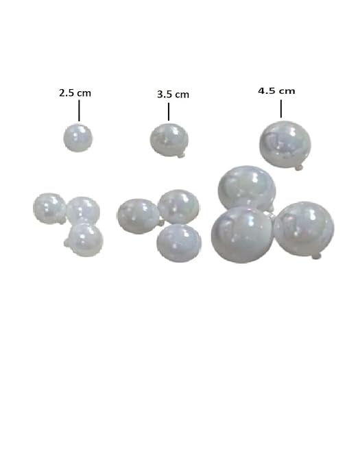 White Transparent Faux Ball Cake Topper/Foam Ball/Bubble Cake Topper For Wedding/Birthday & Many More Cake Decoration - 12pc Packing (White)