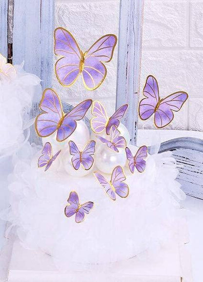 10 pcs Purple Butterfly for Cake Decoration
