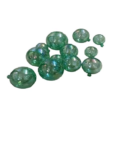 Green Transparent Faux Ball Cake Topper/Foam Ball/Bubble Cake Topper For Wedding/Birthday & Many More Cake Decoration - 12pc Packing (Green)