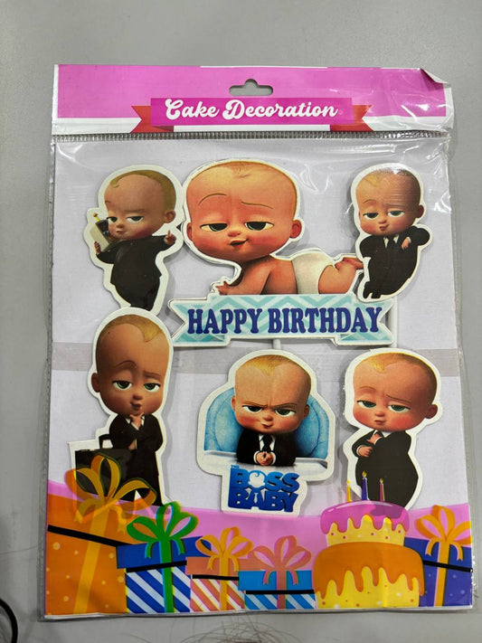 Cartoon Theme Cupcake/Cake Topper Paper(5 inch) & Cartoon Theme Based Cake Topper For Birthday Decoration Boys/Girls/Kids(Pack of 6)