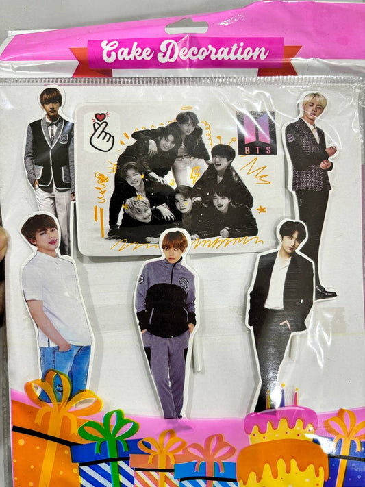 BTS THEME TOPPER|PAPER THEME TOPPER|CAKE TOPPER|PACK OF 6|