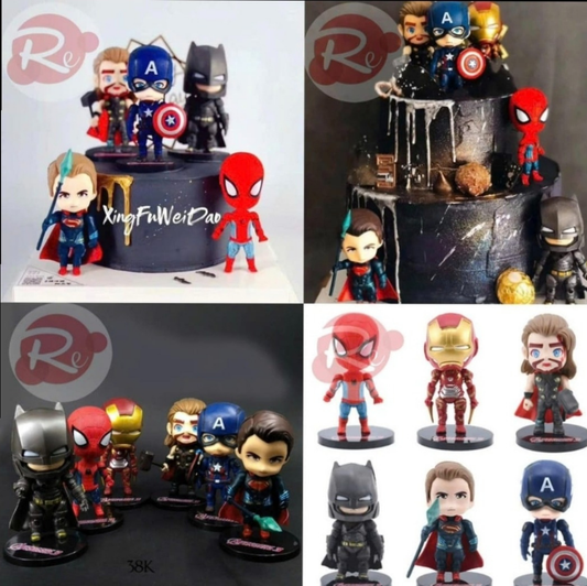 Set of 6 Avengers Cake Toys