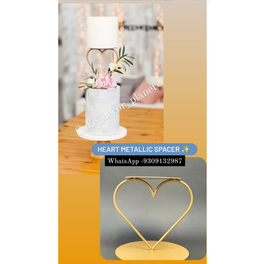 Metal Cake Heart Tier Cake Spacer Separator Stands Heart Shape (Pack of 1)