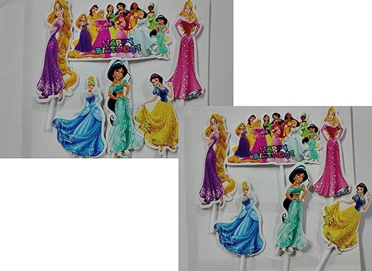 Happy Birthday Doll Theme Paper Cake Topper| Doll Theme Based Cake Toppers For Cake/Cupcake Decoration For Girls (Pack of 6)