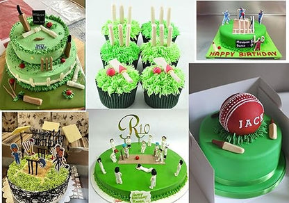 Cricket Theme Paper Cake Topper| Sports Theme Based Toppers Cake/Cupcake Decoration For Kids/Adult & All (Pack of 7)