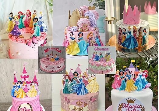 Happy Birthday Doll Theme Paper Cake Topper| Doll Theme Based Cake Toppers For Cake/Cupcake Decoration For Girls (Pack of 6)