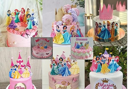 Happy Birthday Doll Theme Paper Cake Topper| Doll Theme Based Cake Toppers For Cake/Cupcake Decoration For Girls (Pack of 6)