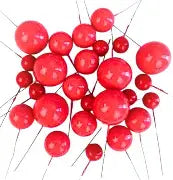 Faux Balls Topper For Cake Decoration | Pack Of 20pcs (Red)