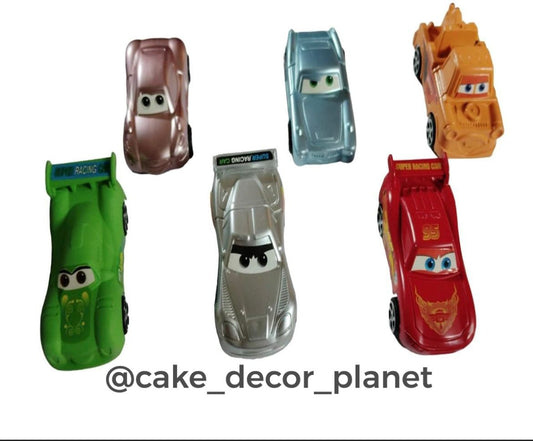 Car Cake Topper and Fun for Kids(6 Piece Car Toy)| Cake Decoration Items of Mini Car Topper Toys & Playing Mini Car Toys For Kids(6pc Packing)