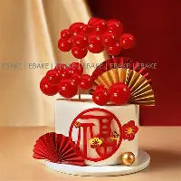 Faux Balls Topper For Cake Decoration | Pack Of 20pcs (Red)