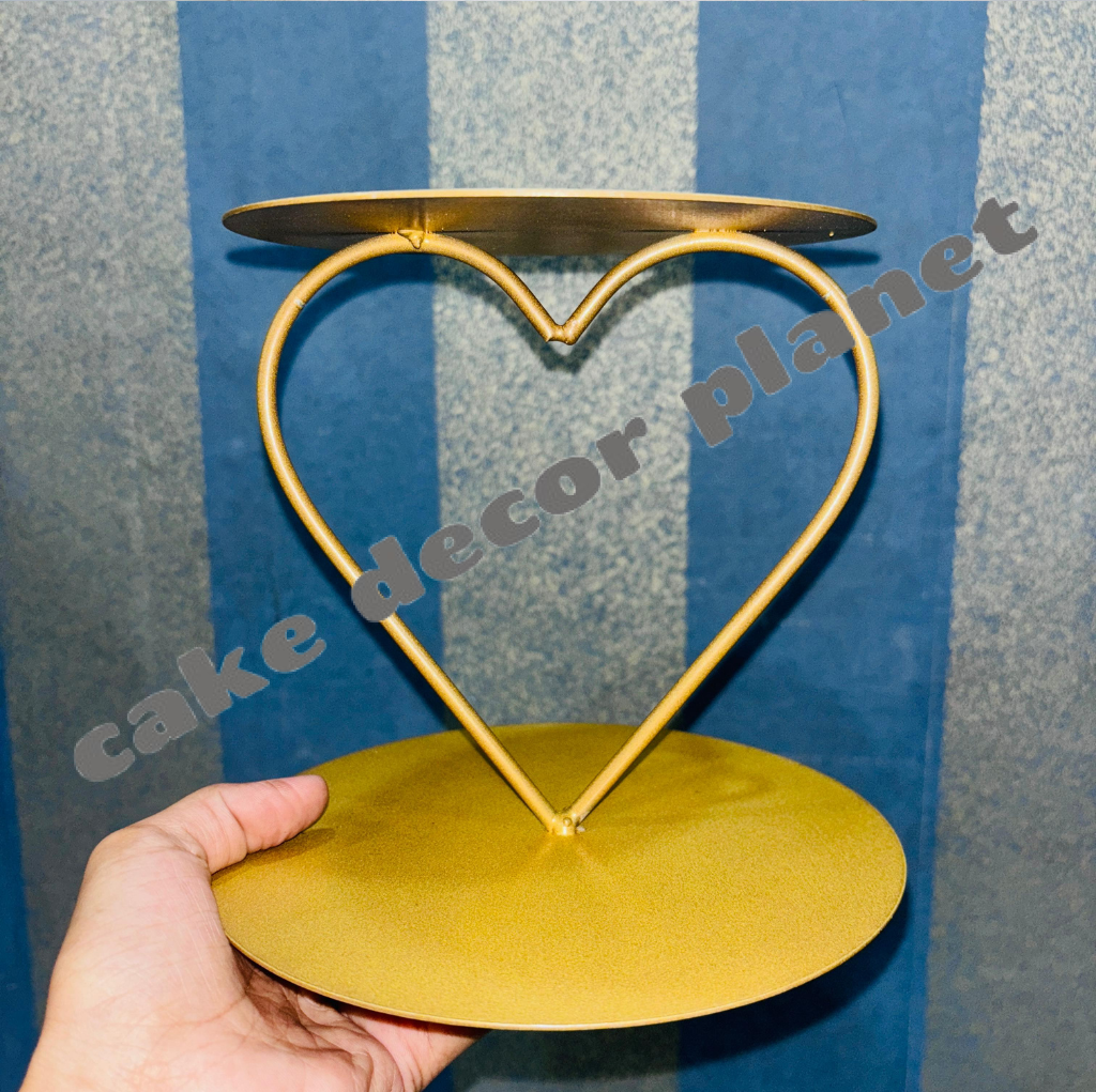 Metal Cake Heart Tier Cake Spacer Separator Stands Heart Shape (Pack of 1) - Image 2
