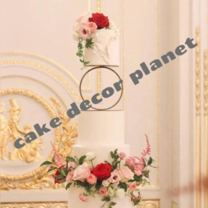 round-shape-metal-cake-stand-cake-decor-cake-spacer-separator-gold-color-pack-of-1