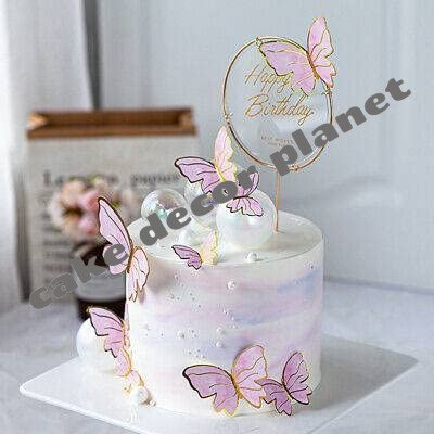 10 pcs Pink Butterfly for Cake Decoration