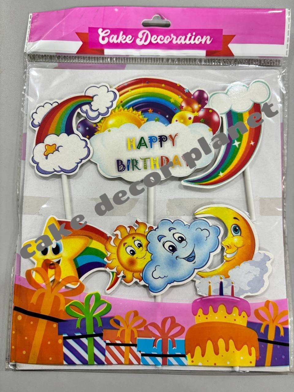 Rainbow Theme Paper Cake Topper| BTS THEME TOPPER|PAPER THEME TOPPER|CAKE TOPPER|PACK OF 6|