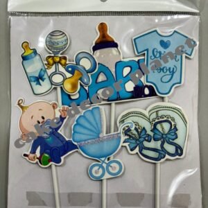 BOY BABY SHOWER THEME TOPPER|PAPER THEME TOPPER|CAKE TOPPER|PACK OF 6|