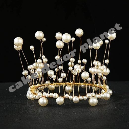 Pearl Cake Crown White