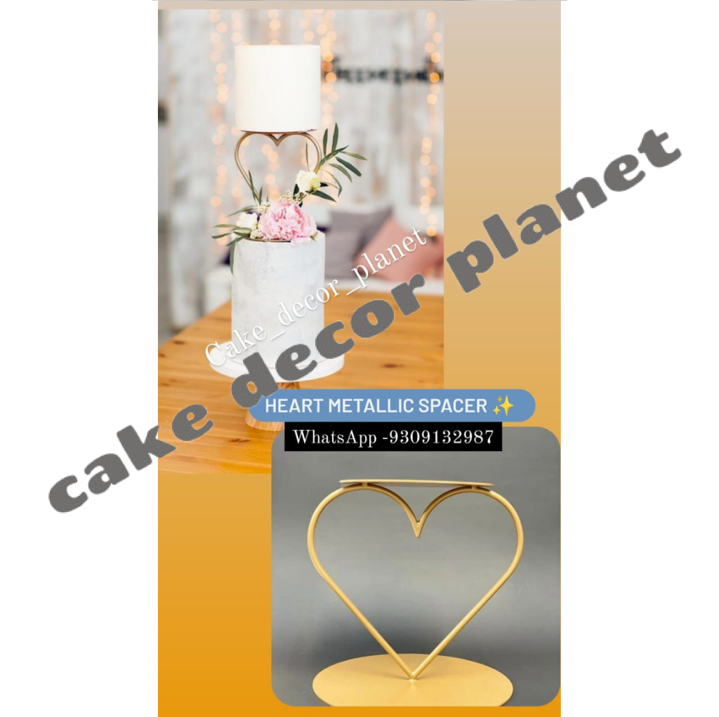 Metal Cake Heart Tier Cake Spacer Separator Stands Heart Shape (Pack of 1)