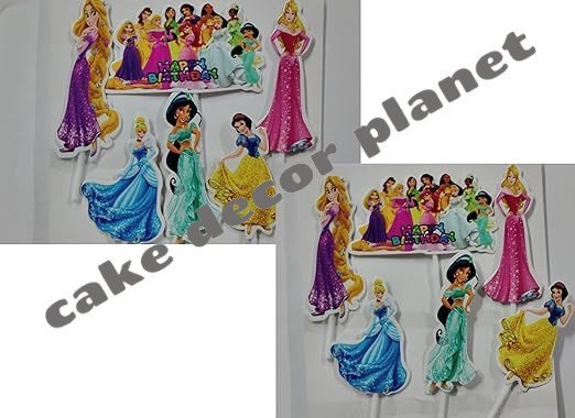 Princess Set of 6 Cake Topper