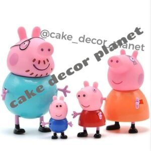 Peppa Pig Family Set of 4, Peppa Pig, George, Daddy Pig, Mommy Pig Pretend Play Set, Best Gift for Kids (Assorted Colours)