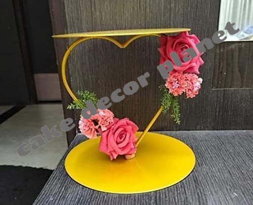 Metal Cake Heart Tier Cake Spacer Separator Stands Heart Shape (Pack of 1) - Image 3