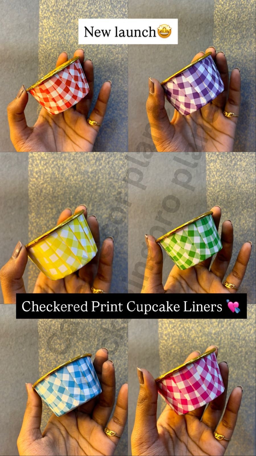 Checkered Print cupcake liner