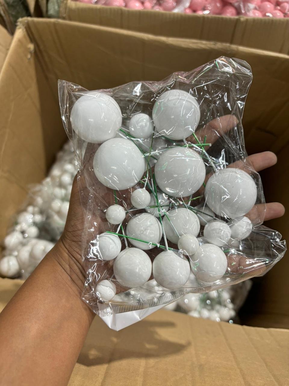 White faux ball