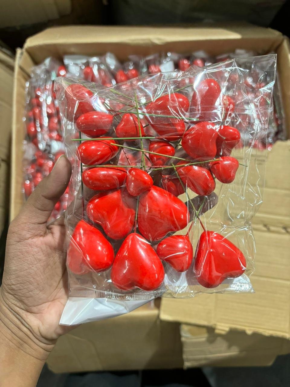 Red Heart faux ball